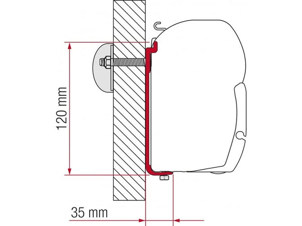 Flat Mount Kit Included - May Need Modifications to Mount to non Fiamma Roof Rack