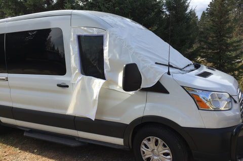 Transit cover cover with screens - velcro panel part way off