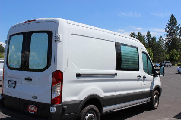 Promaster rear cargo insulation view - Shown on Transit