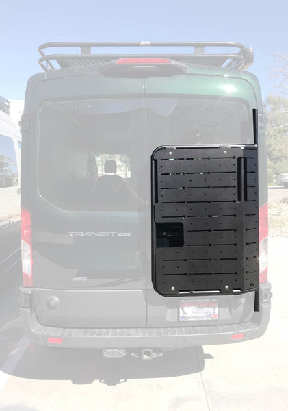 Transit rear door BackPack System for carrying accessories