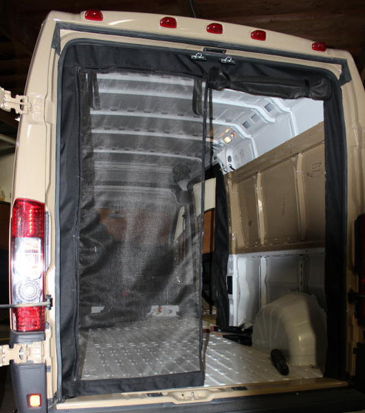Dodge Ram Promaster rear door screen open