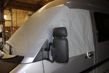 Promaster cab cover with screens and panel installed - shown on Sprinter