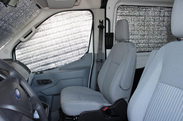 example for NV200 silver Prodex window insulation shown on transit
