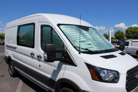 Econoline van window insulation sets - shown on a Transit van