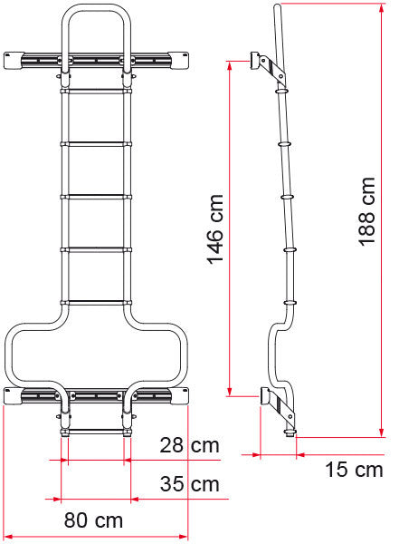 Promaster Rear Aluminum Ladder Specs