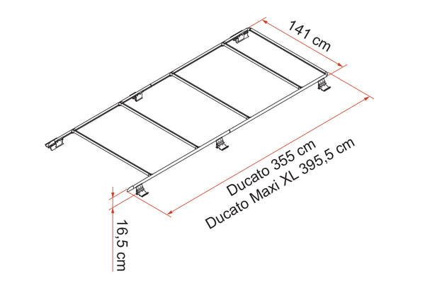 Promaster roof rack dimensions 