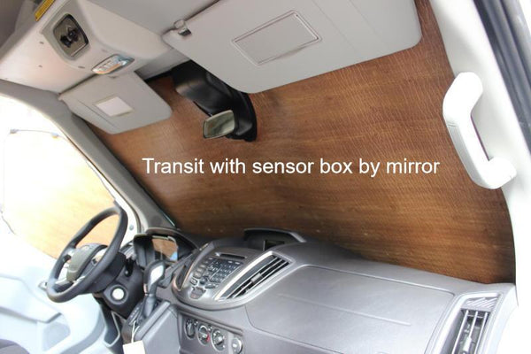 Transit with sensor by mirror
