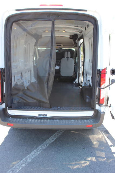 Rear door insect screen for Nissan NV - Open -  shown on transit