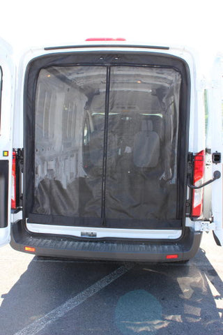  high roof rear cargo insect screens for NV Nissan shown on transit